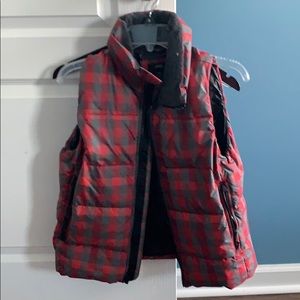 Plaid puffer vest